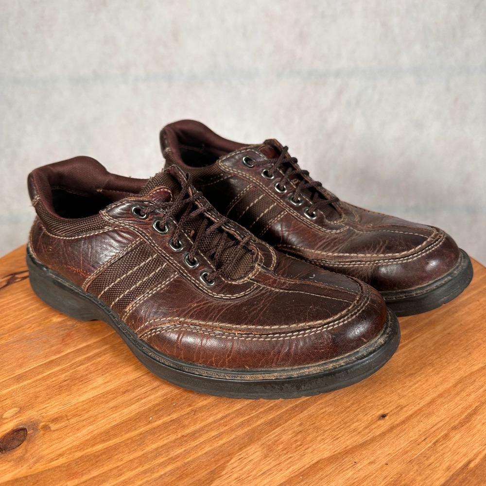 Clarks Collection Shoes Mens 7.5 Brown Leather Lace Up Casual Good 13287 - Picture 4 of 15
